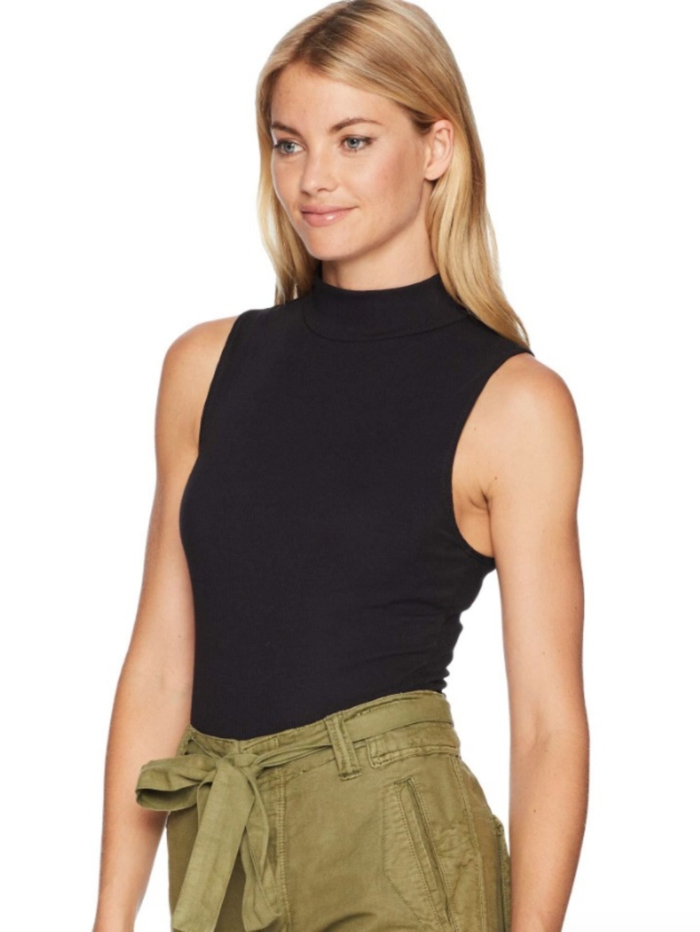 Free People Black Turtleneck Bodysuit Tank